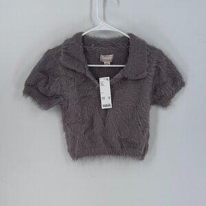 Women's Urban Outfitters Kimchi Blue Luna Fuzzy Polo Sweater L